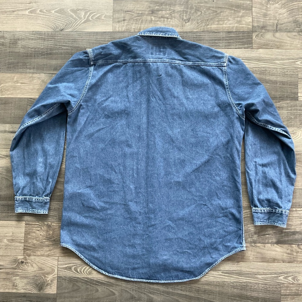 VTG Cabela’s Outdoor Gear Denim Jean Shirt Men’s XL Blue Button Up Long Sleeve - Picture 8 of 9